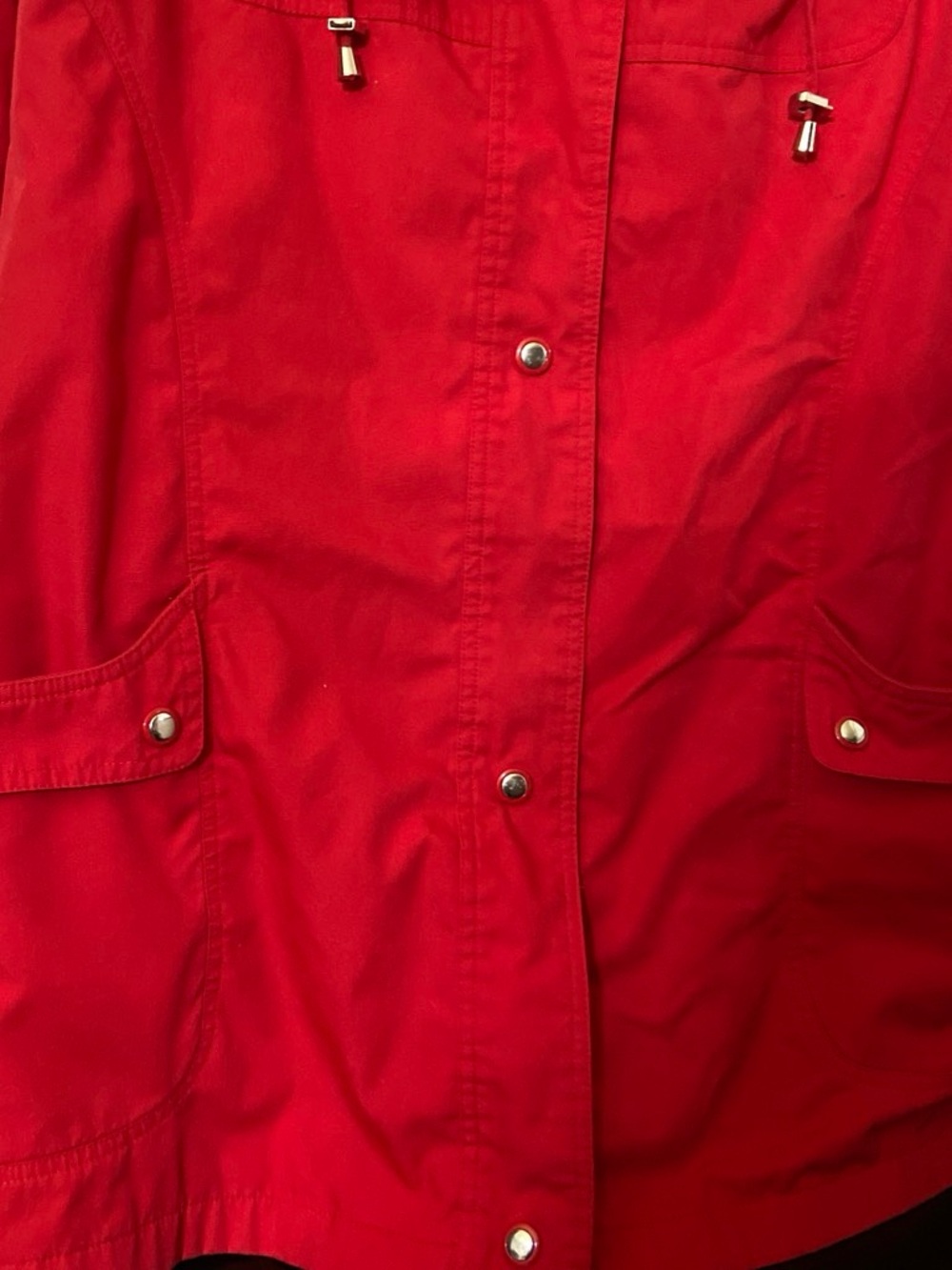 Red Hooded Utility Jacket for Women - Picture 3 of 7